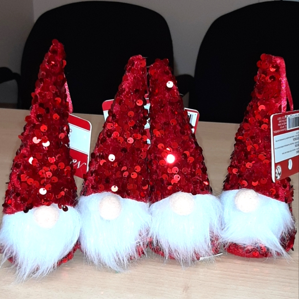 Set of 4 Christmas Gnomes Ornaments NWT